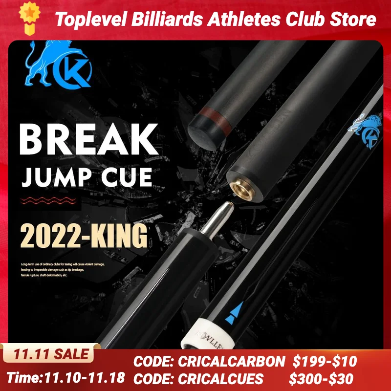 KONLLEN Cue 3 Pieces Punch Jump Cue Carbon Fiber Black Technology 12.9mm Uniloc Joint Professional Break Jump Cue Break Stick