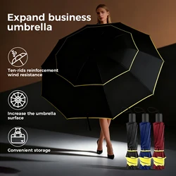 Double Strong Wind Resistant Umbrella Rain Women Large Folding Non-automatic Umbrellas Men Family Travel Business Paraguas