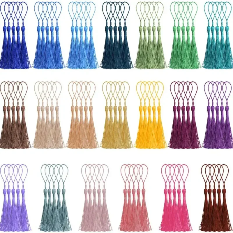 30Pcs Silky Bookmark Tassels Handmade Soft Craft Tassels Key Chain Tassels for Jewelry Making DIY Crafts Accessories