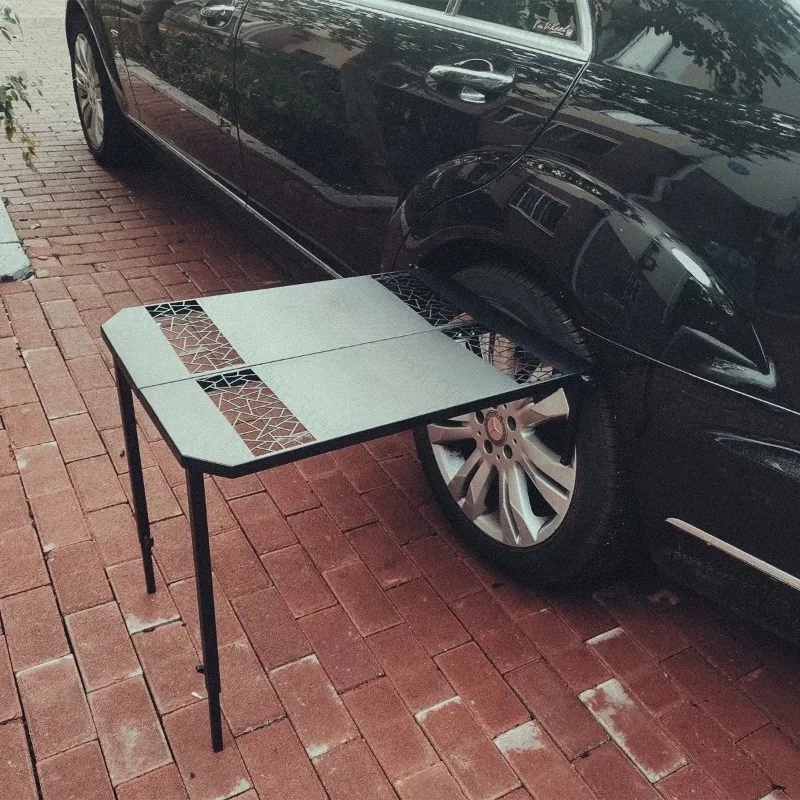 Car Camping Grill Tire Metal Folding Portable Outdoor Barbecue Table - view 2