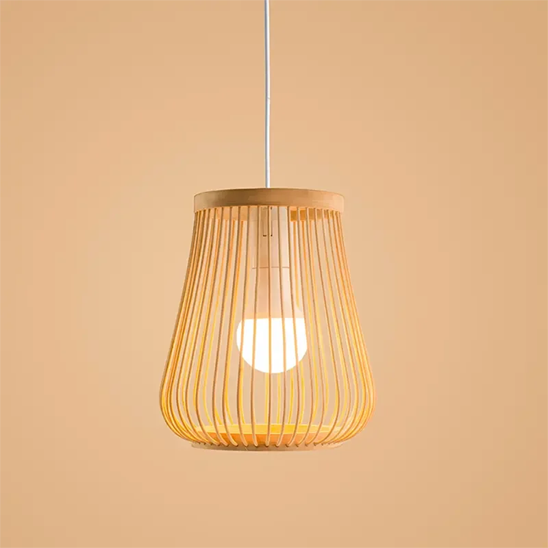 Nueva lámpara colgante tejida de bambú de estilo chino, linterna hecha a mano de inspiración Zen para restaurantes, tiendas de ollas calientes
