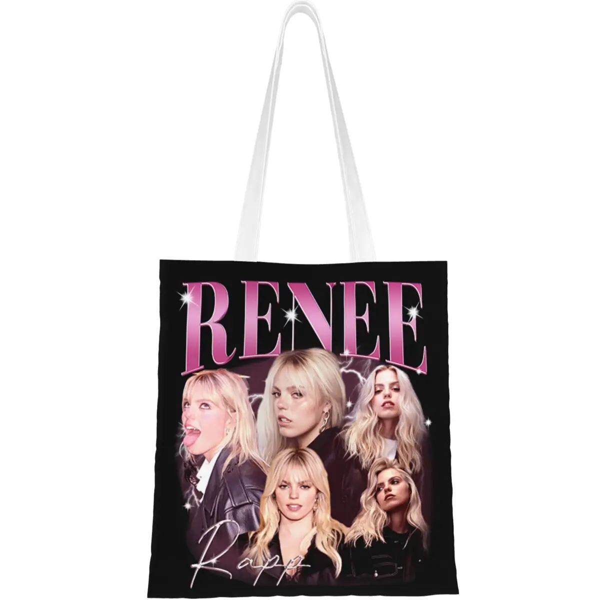 Unisex Limited Renee Rapp Tour 2024 Tote Bags Canvas Vintage Bootleg Inspired Shopping Bag for Girl Handbags