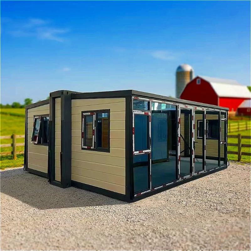 Hot Selling Container House Double Wings Foldable House 2 Bed Room 1 Bath Room 1 Living Double Wing Folding Container House