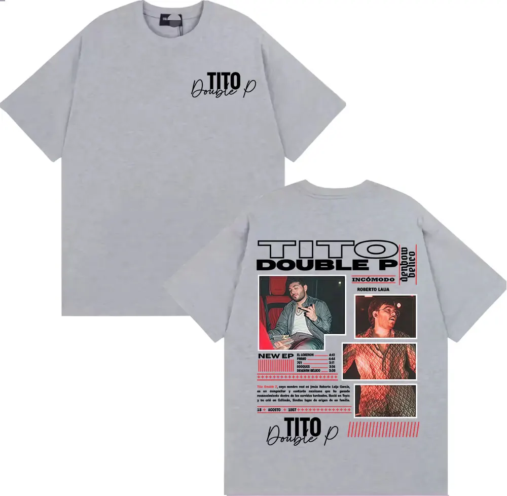 تيتو مزدوج P Ay Mama ألبوم جولة تي شيرت ملابس للرجال موضة الهيب هوب الشرير تي شيرت الذكور عادية 100% القطن المتضخم تي شيرت #5