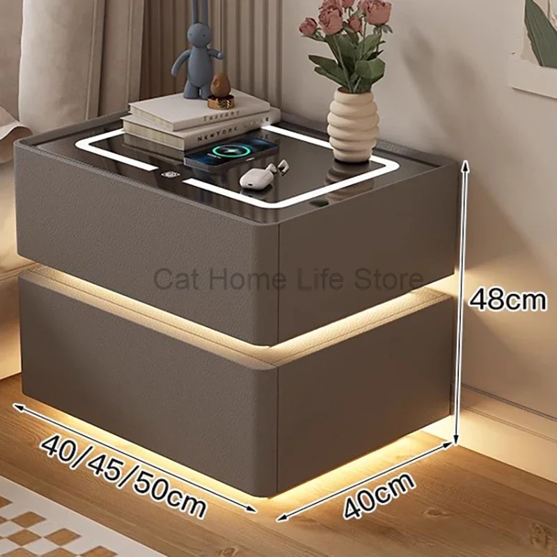 

Smart Bedside Nightstand Luxury Irregular Modern Nordic Rattan Creative Nightstands Drawers Mesitas De Noche Nordic Furniture