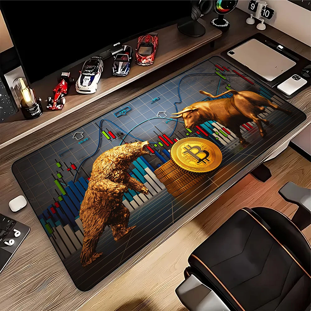 Stock Market Chart Large Mouse Pad Lock Edge Mouse Mat XXL Soft Mouse Mat mousepad gamer grande Table Mats Keyboard Pads