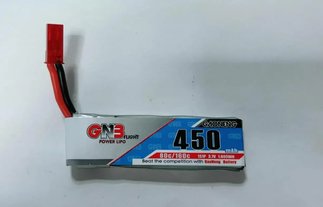 GNB 450mAh 1S 3.7V 80C/160С LIPO Battery Whoop/Micro W/connector JST Plug for RC drone airplane