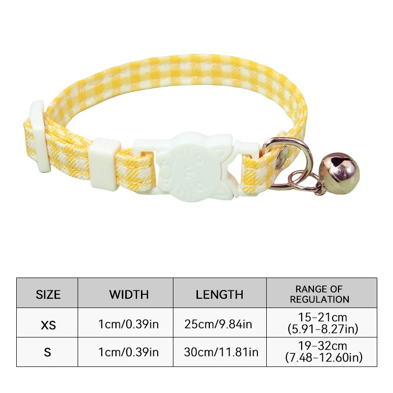 Verstellbares Gitter-Schnallen-Halsband mit Glocke für Katzen: Anti-Erstickungs-Sicherheitskragen und Alltagszubehör für Katzen – Detail 8