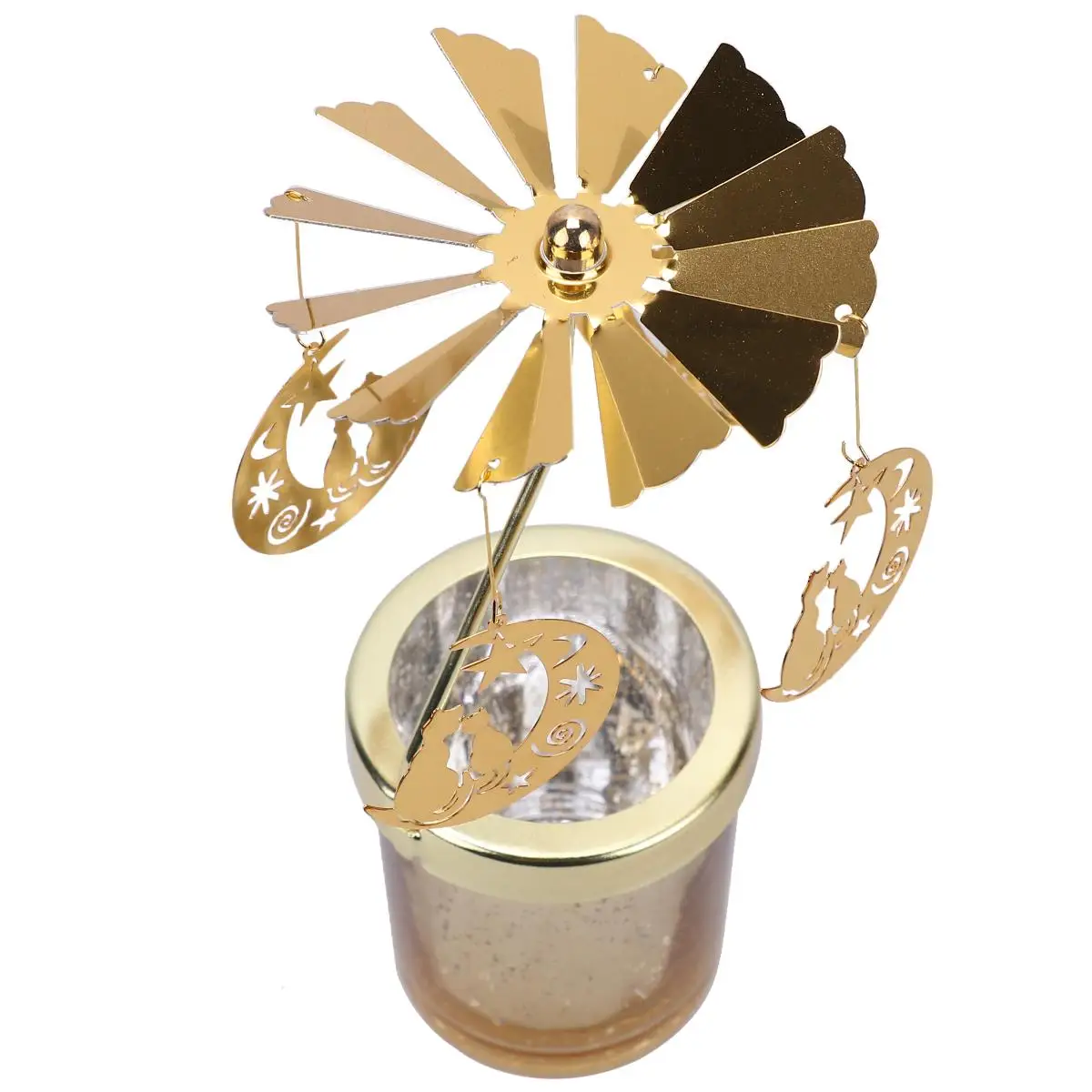 

Revolving Door Candlestick Wedding Romantic Holder Glass Girl Heart Rotary Tea Light Rotating Glasses Base