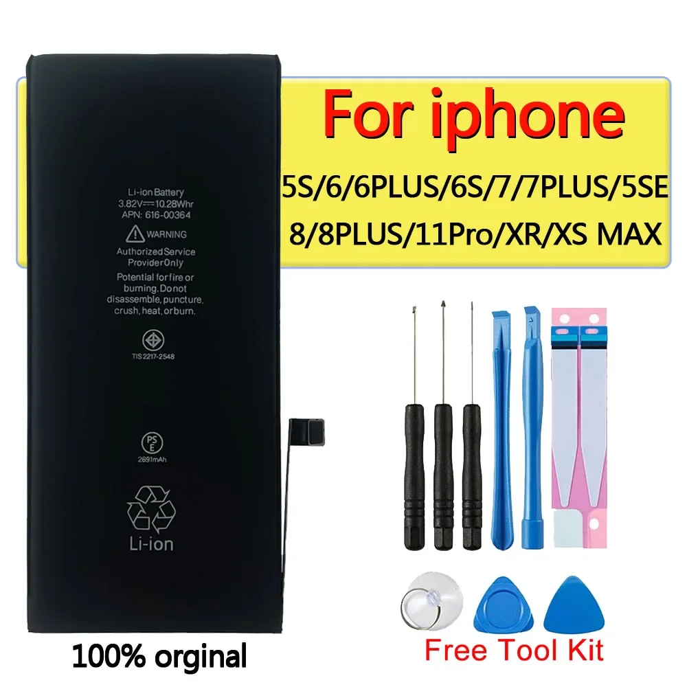 Lithium Battery For IPhone 5S 5SE 6 6s 6plus 7 7plus 8 8Plus XR XS Max 11Pro High Capacity Replacement Batteries