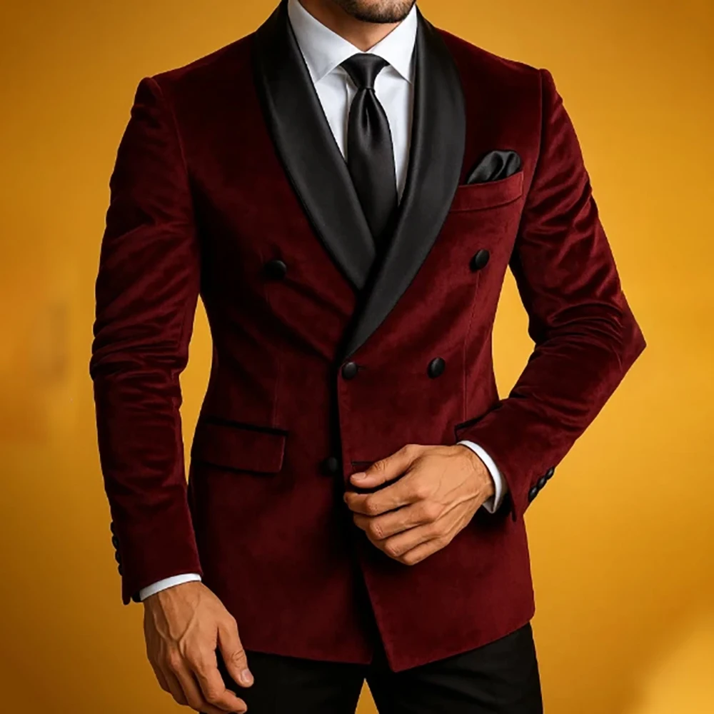 

Мужские костюмы на заказ, формальный свадебный пиджак, высококачественный двубортный пиджак с лацканами, приталенный костюм из двух предметов, куртка, брюки, пиджак, костюм