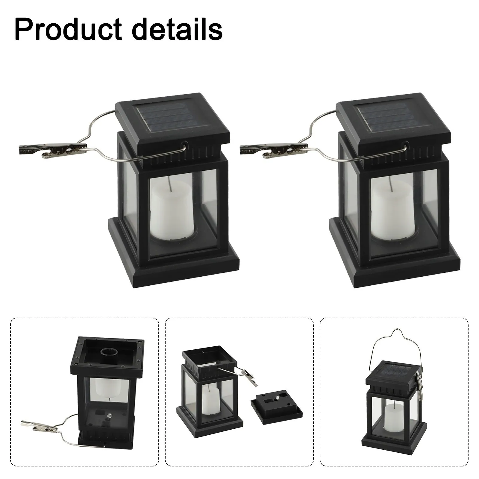 2Pcs Waterproof Solar Lamps LED Candle Hanging Lantern Lights Perfect for Outdoors Balcony Decoration Lighting for Garden