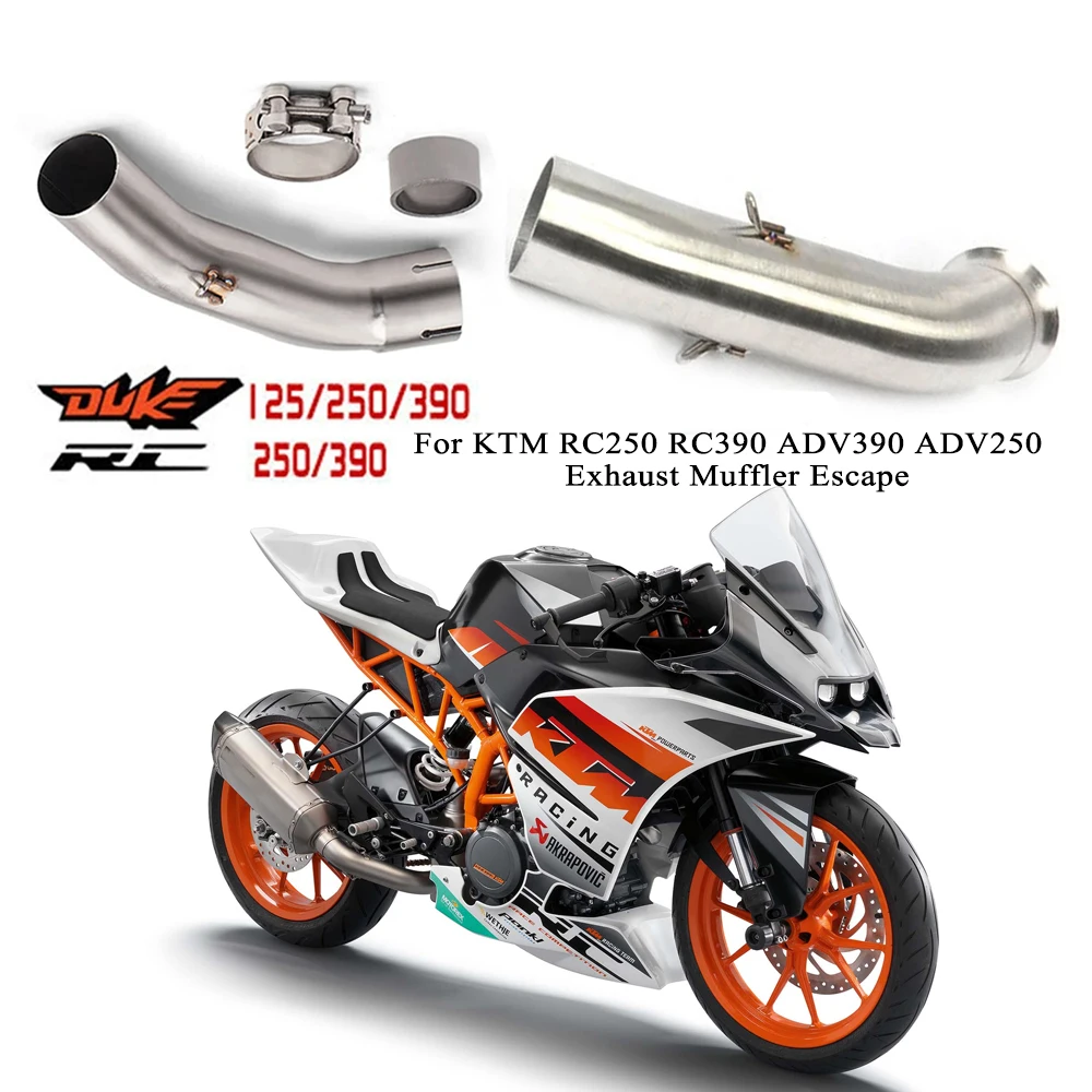 Silenciador de Escape para motocicleta, sección media aplicable para KTM RC250 RC390 ADV390 ADV250 RC 250 390