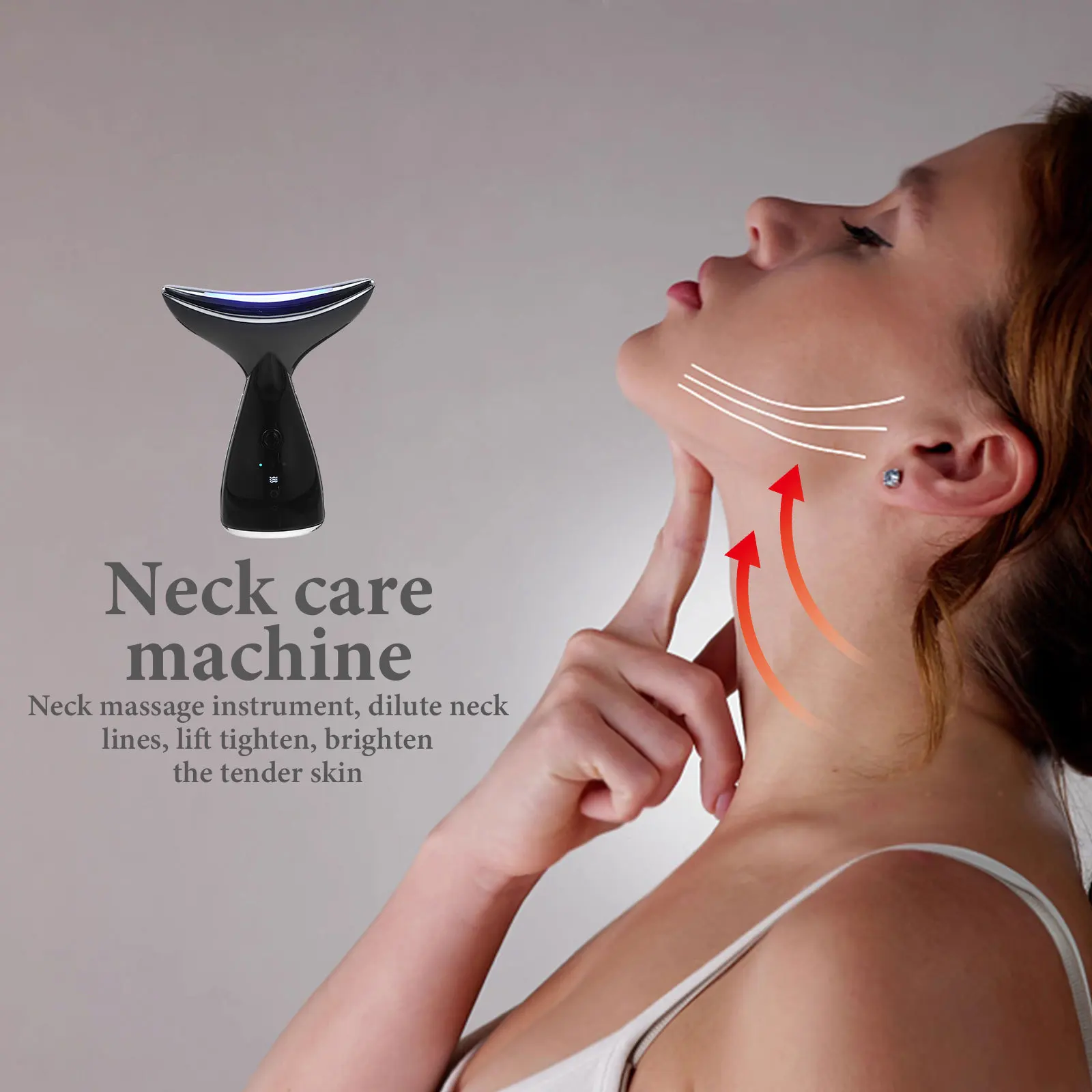Masajeador de Cuello Duradero, Diseño Compacto, Fácil de Usar y Transportar, Dispositivo para Reafirmar la Piel del Cuello, Máquina para el Cuidado del Cuello