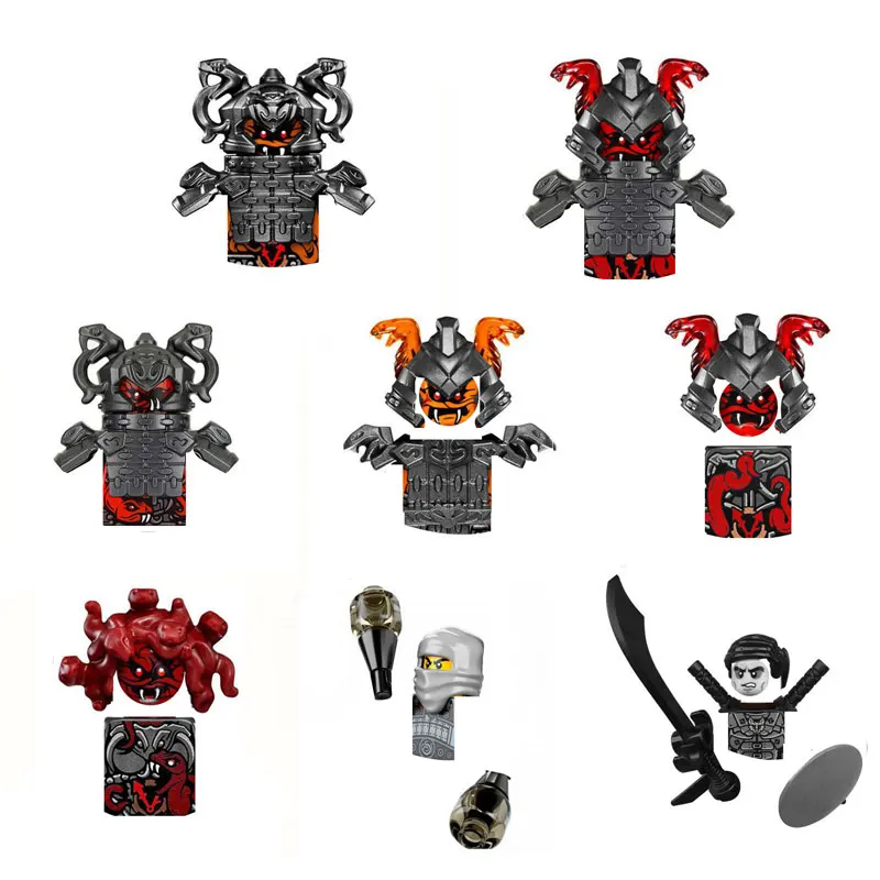 PG8055 Anime Building Block Skeleton Soldier Snake Warrior Cartoon Movie Doll Assembly Toy Puzzle Toy Kids Birthday Gifts
