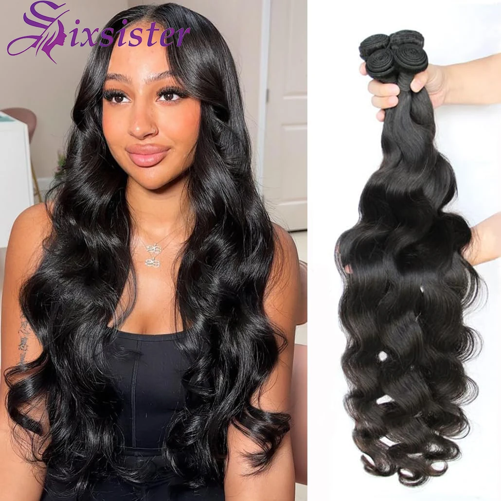 

Human Hair 3 4 Bundles Body Wave Brazilian Virgin Body Wave Bundles Human Hair Extensions Quick Weave Hair Bundles Natural Black