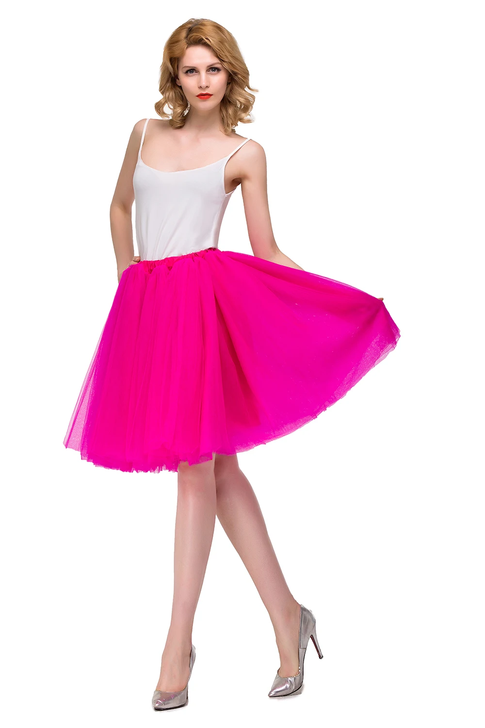 Yellow Short Tulle Skirt Petticoat Crinoline Rockabilly Underskirt Women Midi Tutu Skirts Half Slips Bridal Accessories 2024