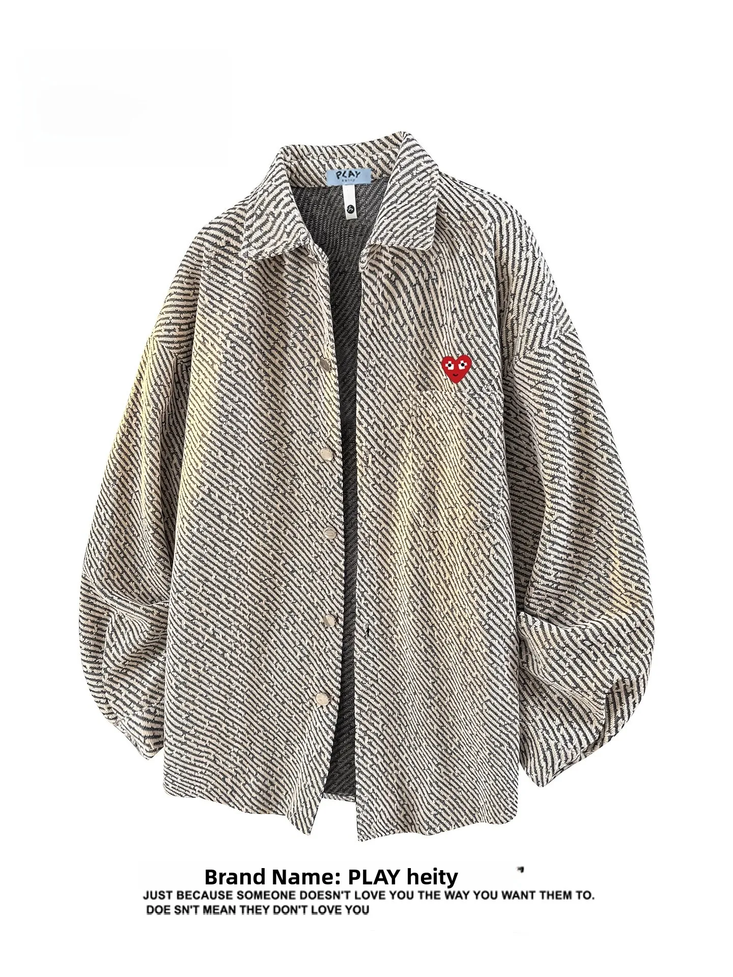 

Play Hei ex Loose Fit Long Sve irt Casual Versatile Outerwear Breathable Comfortable Polyester Fiber Spring Autumn...