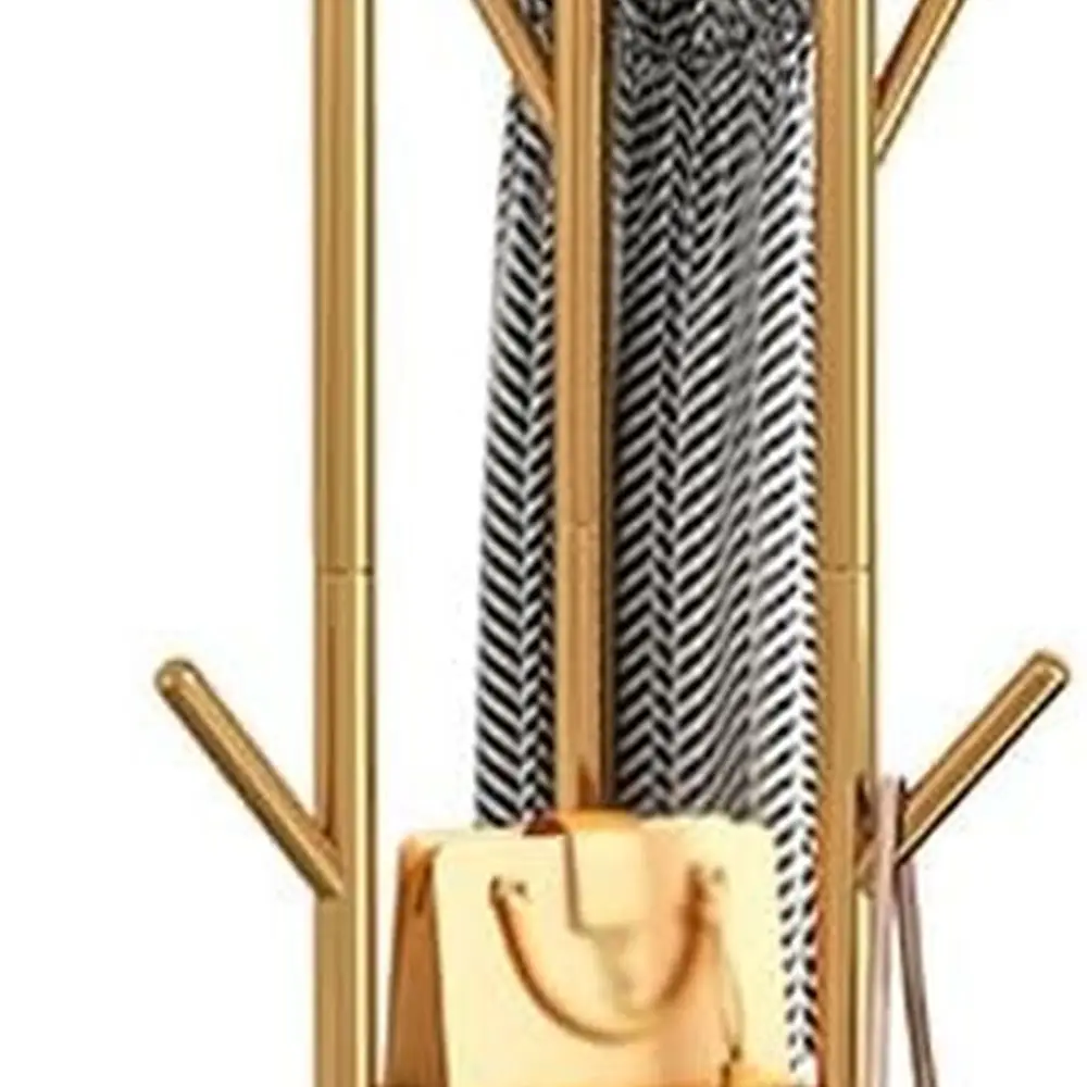 

Floor-Standing Metal Vertical Coat Rack with Marble Base for Bedroom, Living Room, and Corridor - Heavy Duty Hanger Tree Stand i