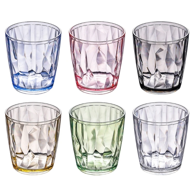 Unbreakable Acrylic Drinking Glasses 210ml Shatterproof Water Tumblers Reusable