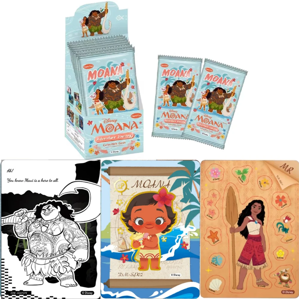 Genuine Moana Cards Disney Series The Sailing Expedition Team Assembled Adventure Tours Collectible Cards Toy Gift