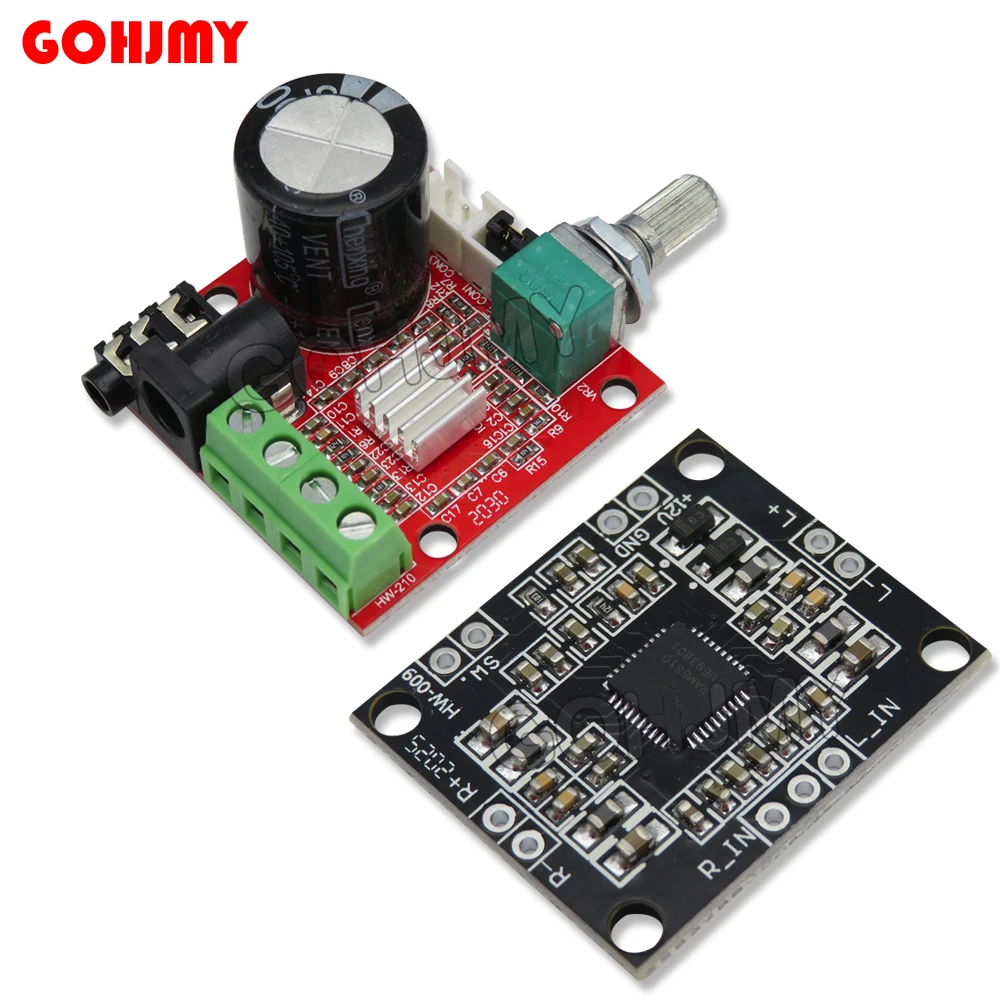 1PCS Red or Black PAM8610 12V Mini Stereo Amplifier Board 2 x15w Dual Channel Power Board PAM8610 for Audio