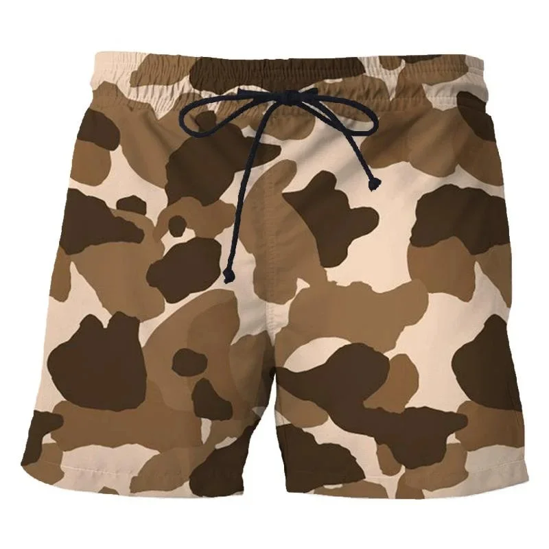 Camouflage Pattern Men\'s Short Pants 3D Printed Outdoor Sports Board Shorts Unisex Fashion Casual Beach Shorts Swim Trunks