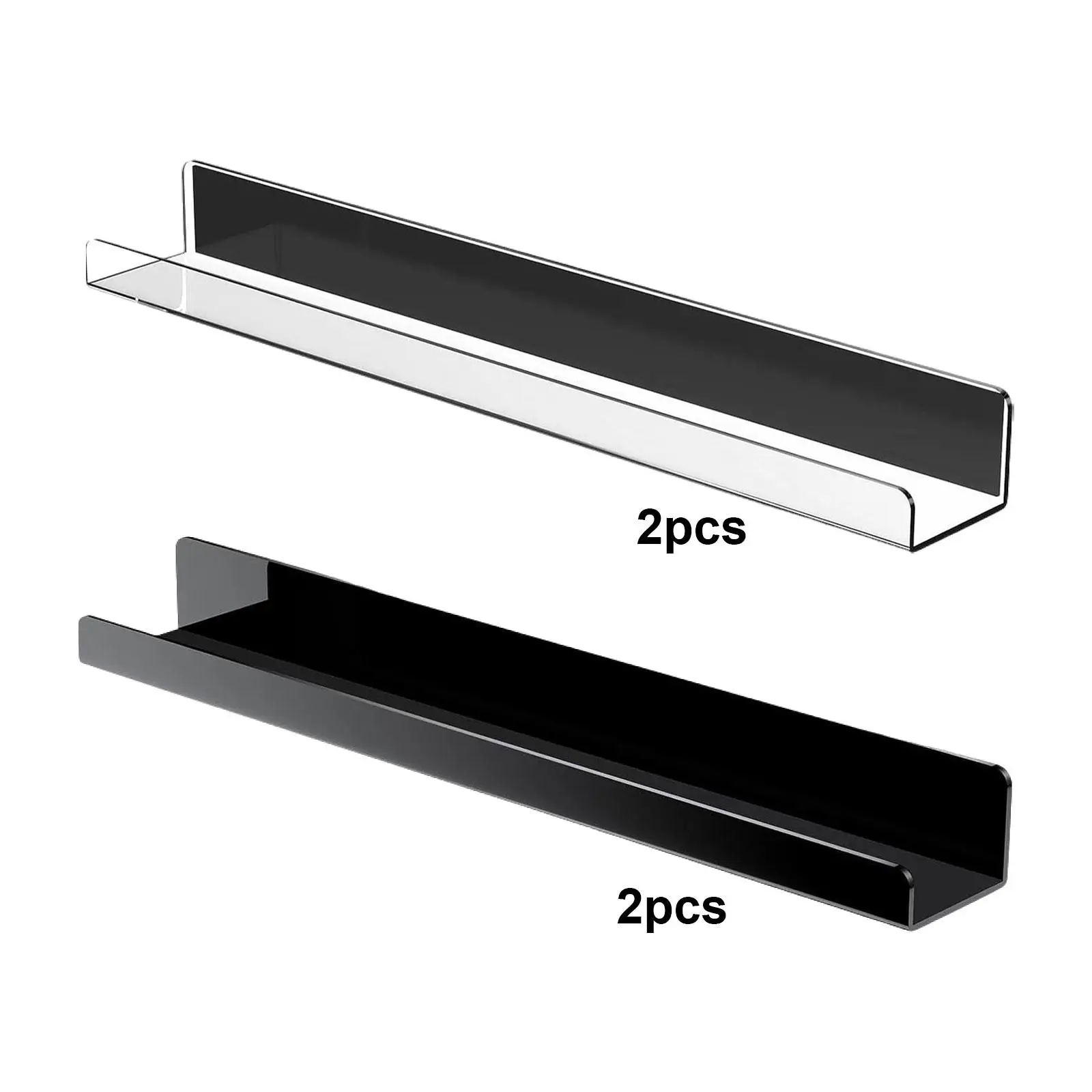 2Pcs Acrylic Wall Shelves Wall Ledge Bookshelf Spice Shelf Organizer for Nursery