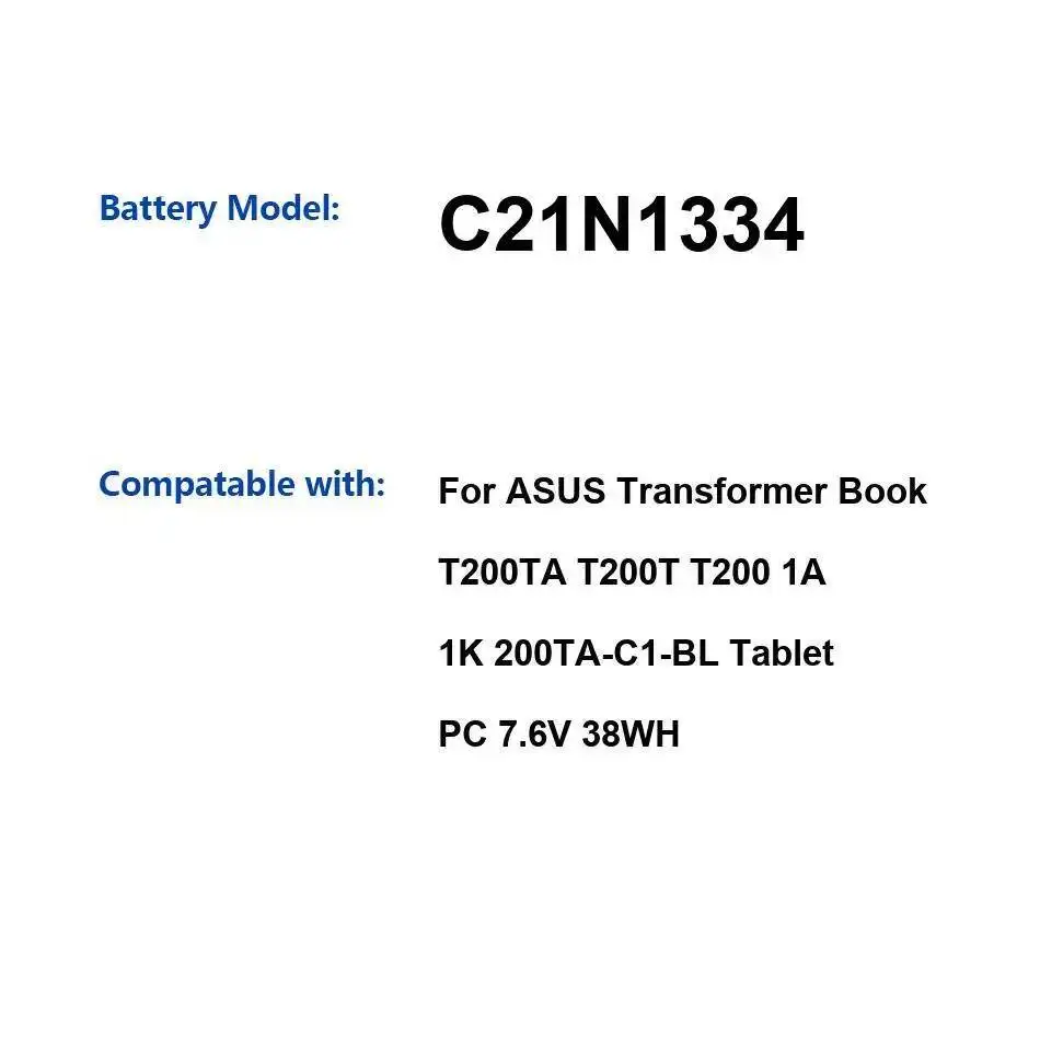 

Долговечная производительность 4840 мАч C21N1334 для Asus Transformer Book T200TA T200T T200 1A 1K 200TA-C1-BL аккумулятор для планшетного ПК