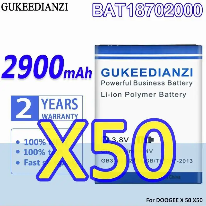 

Сменный аккумулятор премиум-класса емкостью 2900 мАч BAT18702000 для мобильного телефона Doogee X50