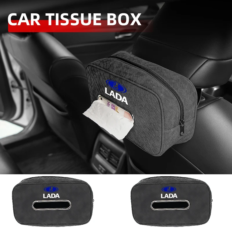 

Car Plaid Tissue Box Vehicle Napkin Paper Towel Storage Bag For Lada Priora Sedan Sport Kalina Granta Vesta Niva Vaz Samara 2110