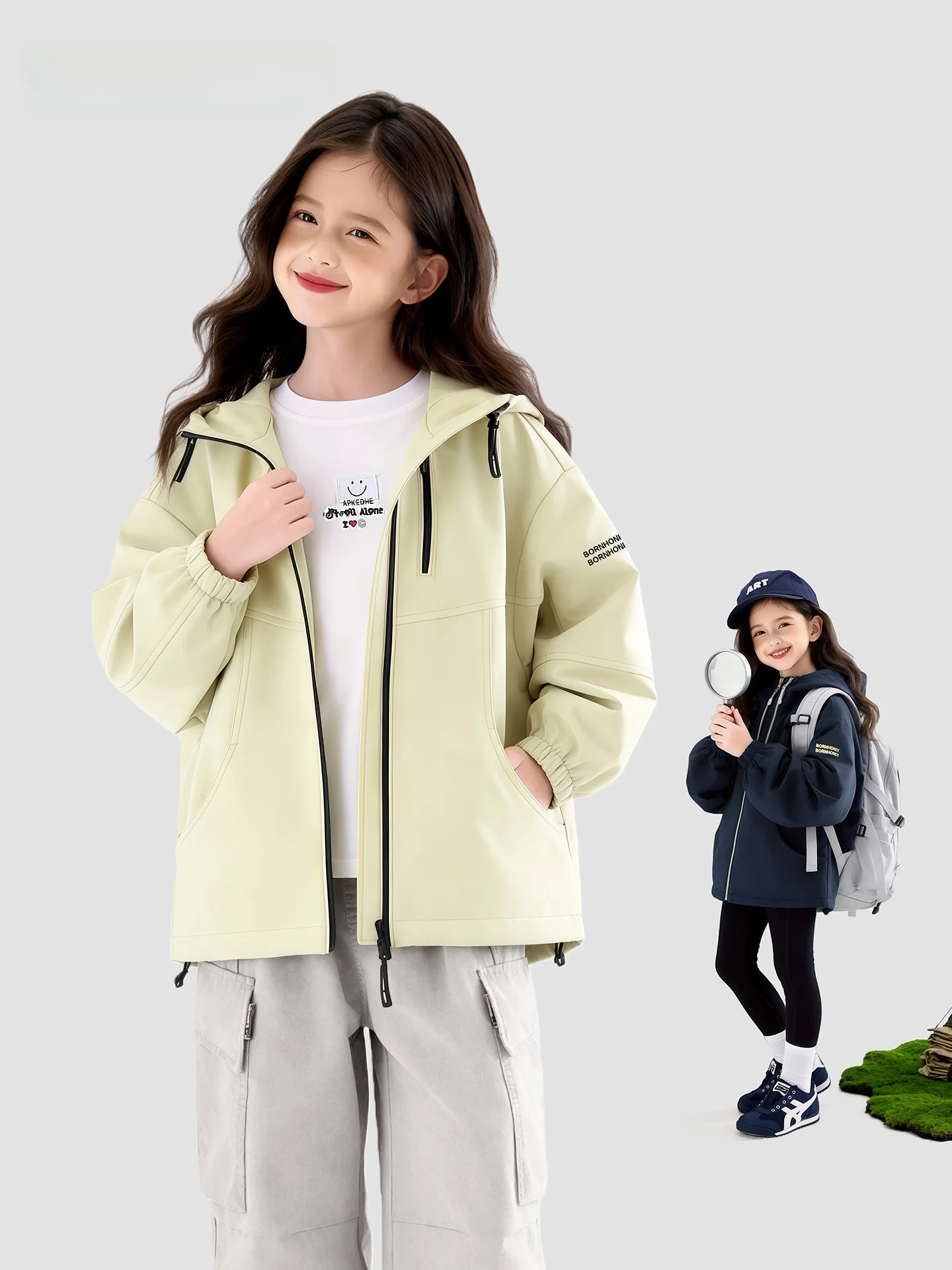 girls-outdoor-spring-jaet-casual-sle-windproof-hiking-clothes-zipper-closure-long-sve-hooded-coat-born-honey-brand