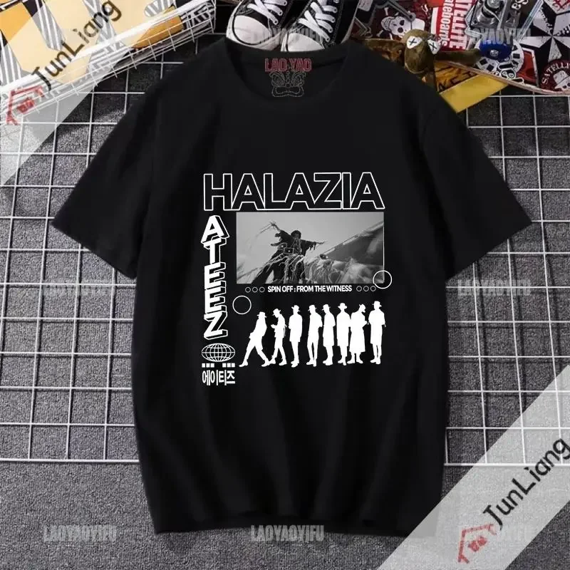 Ateez Harajuku Fashion Korean Singing Group Aesthetic Clothing Cutecore T-shirts Zevity Y2k Tops Kpop Manga Woman Graphic