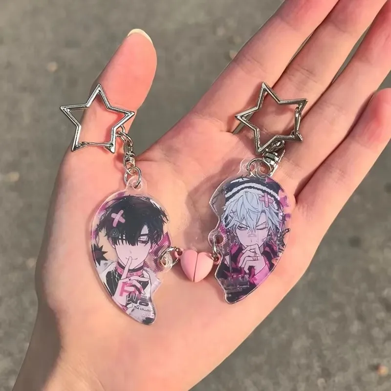 ZSQHET Anime Couple Keychain Alienstage Sua Mizi Lvan Till Luka Hyuna Magnetic Acrylic Pendant Backpack Lovers Pendant Gift image 2