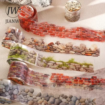 JIANWU 40mm * 200 cm Taş Duvar Yolu Serisi Vintage Duvar Doku Malzemesi Kolaj PET Bant Yaratıcı DIY Dergisi Kırtasiye