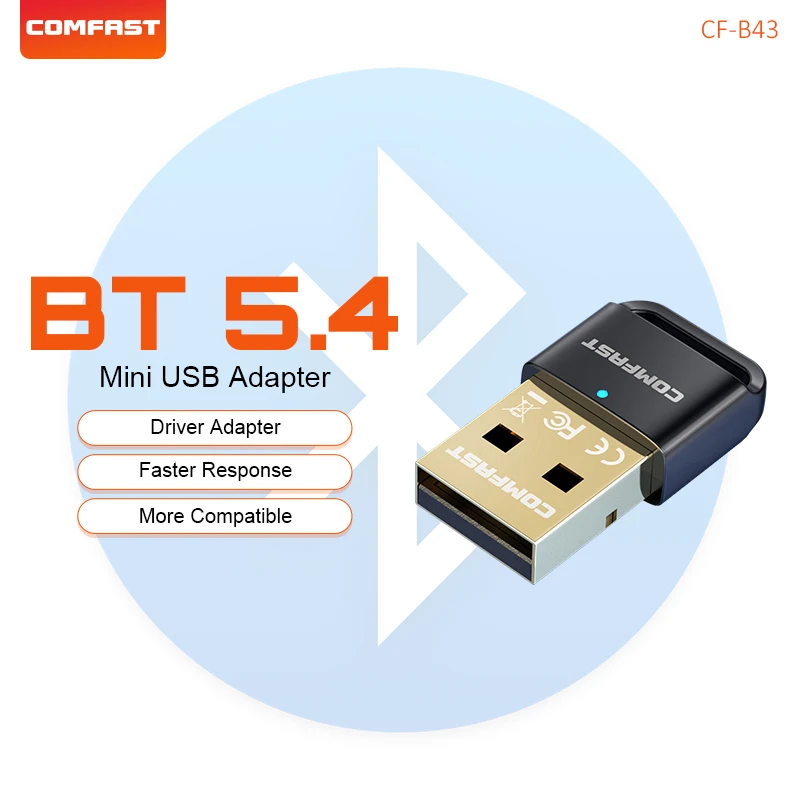 Mini USB Adapter Bluetooth 5.1 5.4BT Dongle Audio Receiver For PC Speaker Wireless Mouse Laptop Computer Transmitter Adaptador