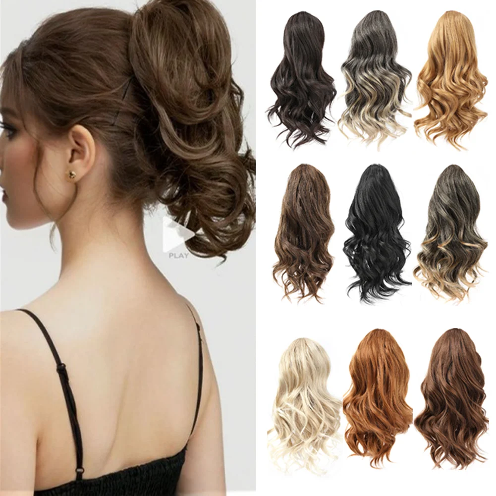 

Ponytail Extension Synthetic Hair 10" Claw Clip in Short Curly Wavy Ponytail Hairpiece for Women Girls Daily Use