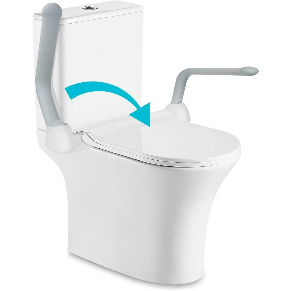 

Toilet Safety Rails for Elderly (520 lbs), Handicap Toilet Seat with Foldable Handles, Toilet Assist Rails