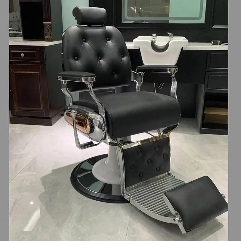 

High Retro Barber Chairs Hair Salons Pedicure Stylist Foldable Shaving Shaving Salons Taburete Ruedas Hairsalon Furniture