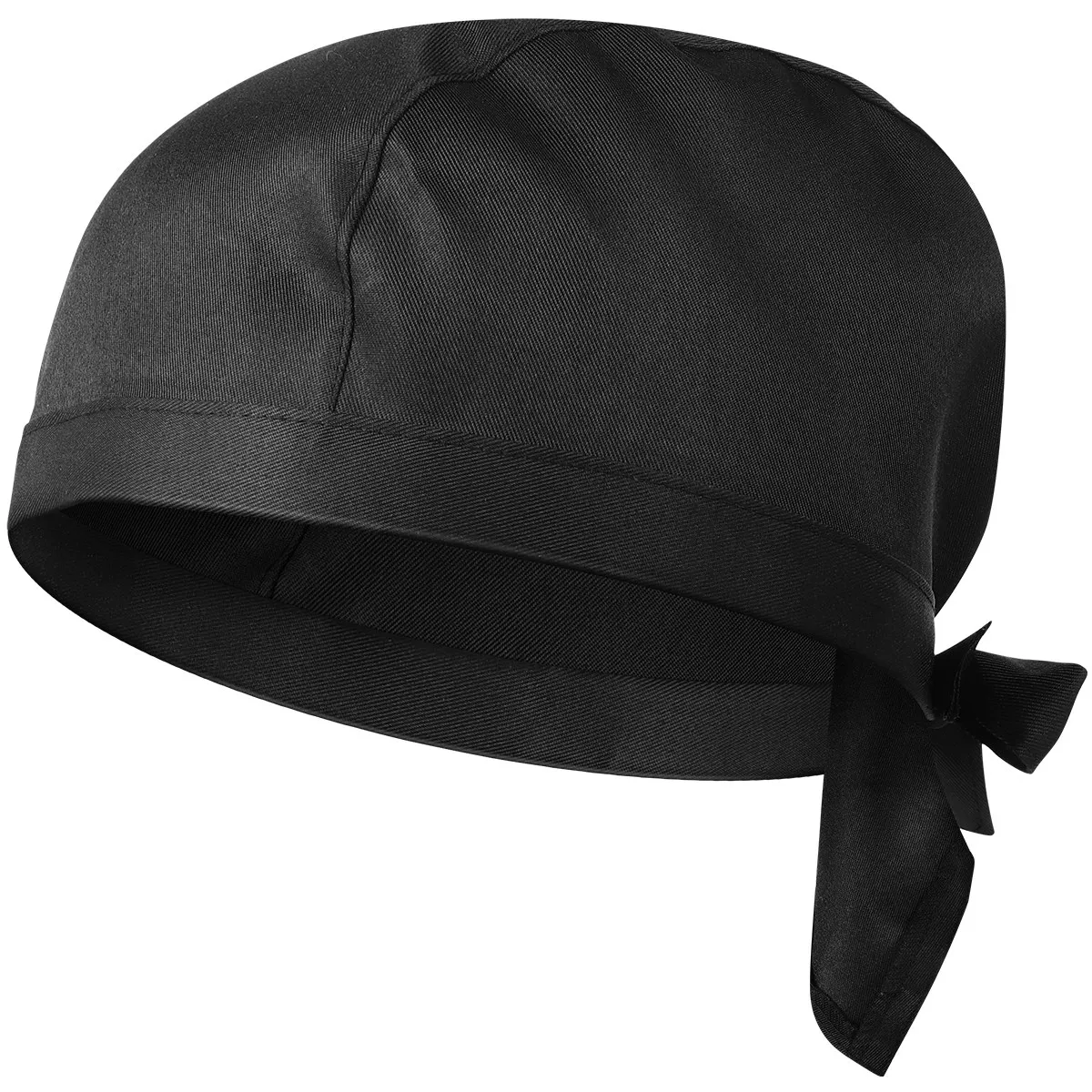 

Unisex Pirate Style Chef Hat Adjustable Back Ribbon Comfortable Polyester Catering Uniform Cap for Cooks Bakers Restaurant Work