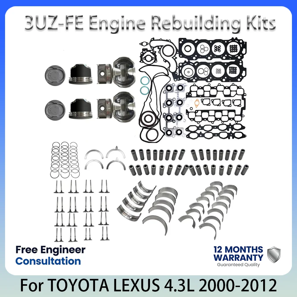 3UZ Engine Rebuilding Kits For TOYOTA UZZ40 UZS161 UZS190 UCF30 LEXUS GS LS SC 00-12 4.3L 4.3 L T V8 GAS 2000-2012 13715-50070