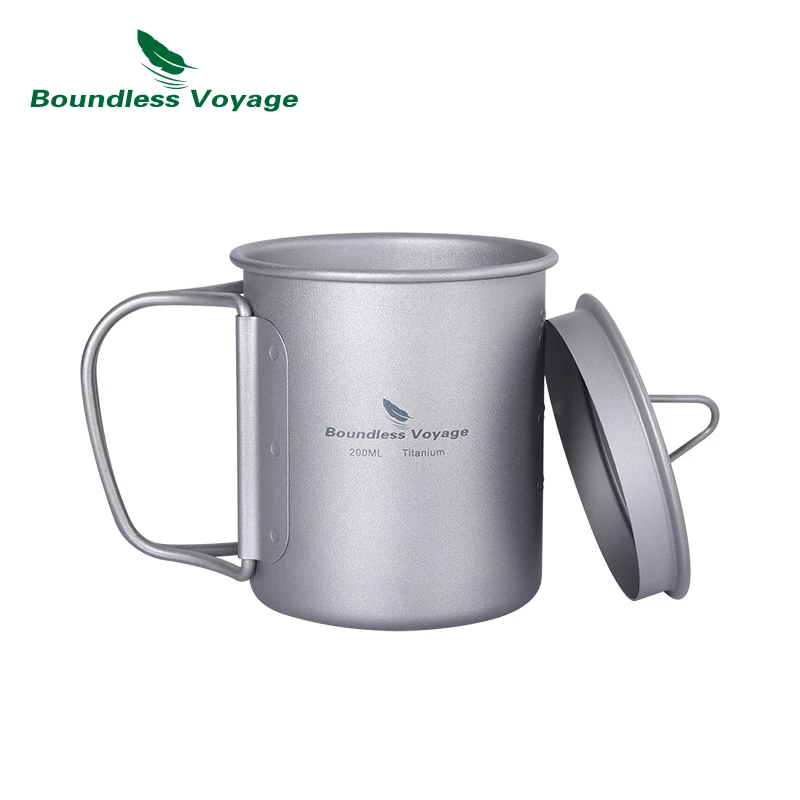 

Boundless Voyage Titanium Coffee Mug 200ml, Bacteriostatic Dinnerware, Ultralight Outdoor Travel Camping Tableware, Water Cup