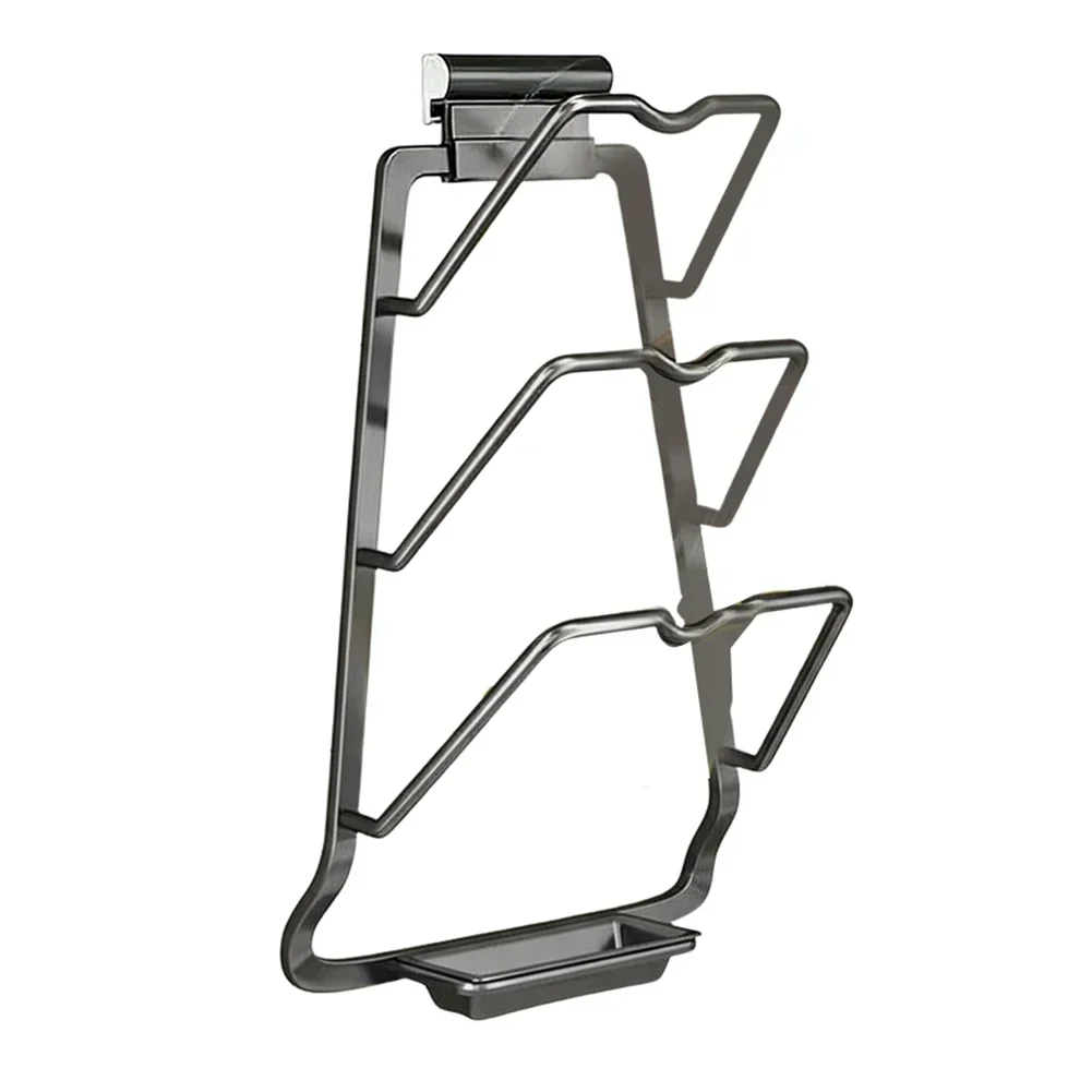 Kitchen Stand Pot Lid Holder While Cooking Heat Resistant Space-saving Design PP Drip Tray 2-in-1 Functionality