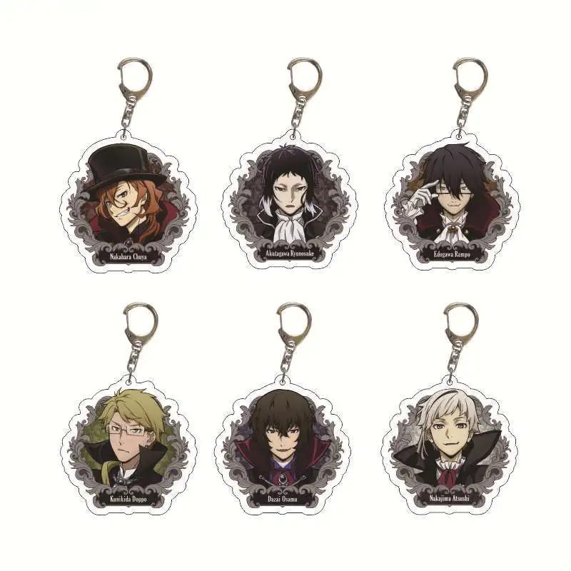 Acrylic Keychain Sandwich Style Animation Derivatives Nakajima Atsushi Dazai Osamu Ryunosuke Akutagawa Hobby Collectibles Gift