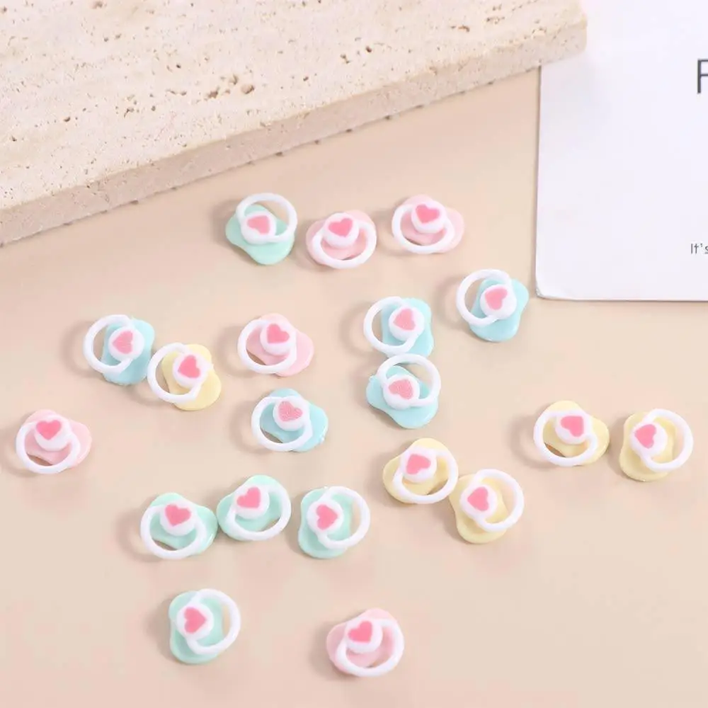 4Pcs Schnuller Modell Mini Puppe Schnuller Miniatur Rosa/Blau BJD Puppe Dummy Schnuller Nette Kunststoff Puppe Schnuller zubehör