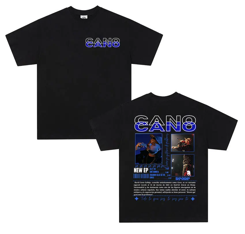 Rapper Cano Triana Tour 2025 Graphic T shirt Men's Hip Hop punk Short sleeve T-shirt Oversized Unisex cotton T Shirts streetwear image 5