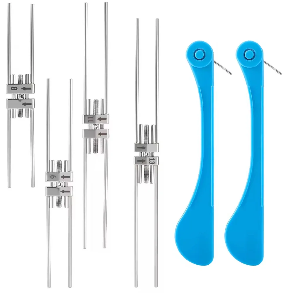 Orthodontic Expansion Device Adjustment Tool Set, Includes Expansion Keys Sizes 8-13, Blue Adjustment Wrench, Dental Orthodontic Expansion Screw Adjustment Accessories, Manual Adjustment Tool Set for Oral Dental Appliances