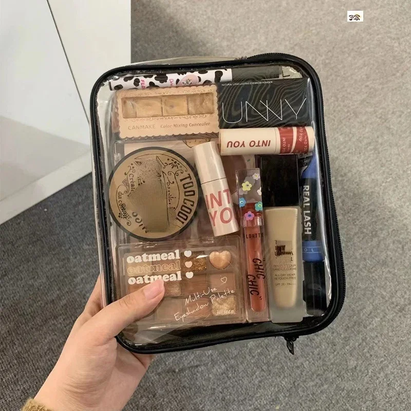 Transparent Cosmetic Bag PVC Women Zipper Clear Makeup Bags Beauty Case Travel Make Up Organizer Storage Bath Toiletry Wash Bag