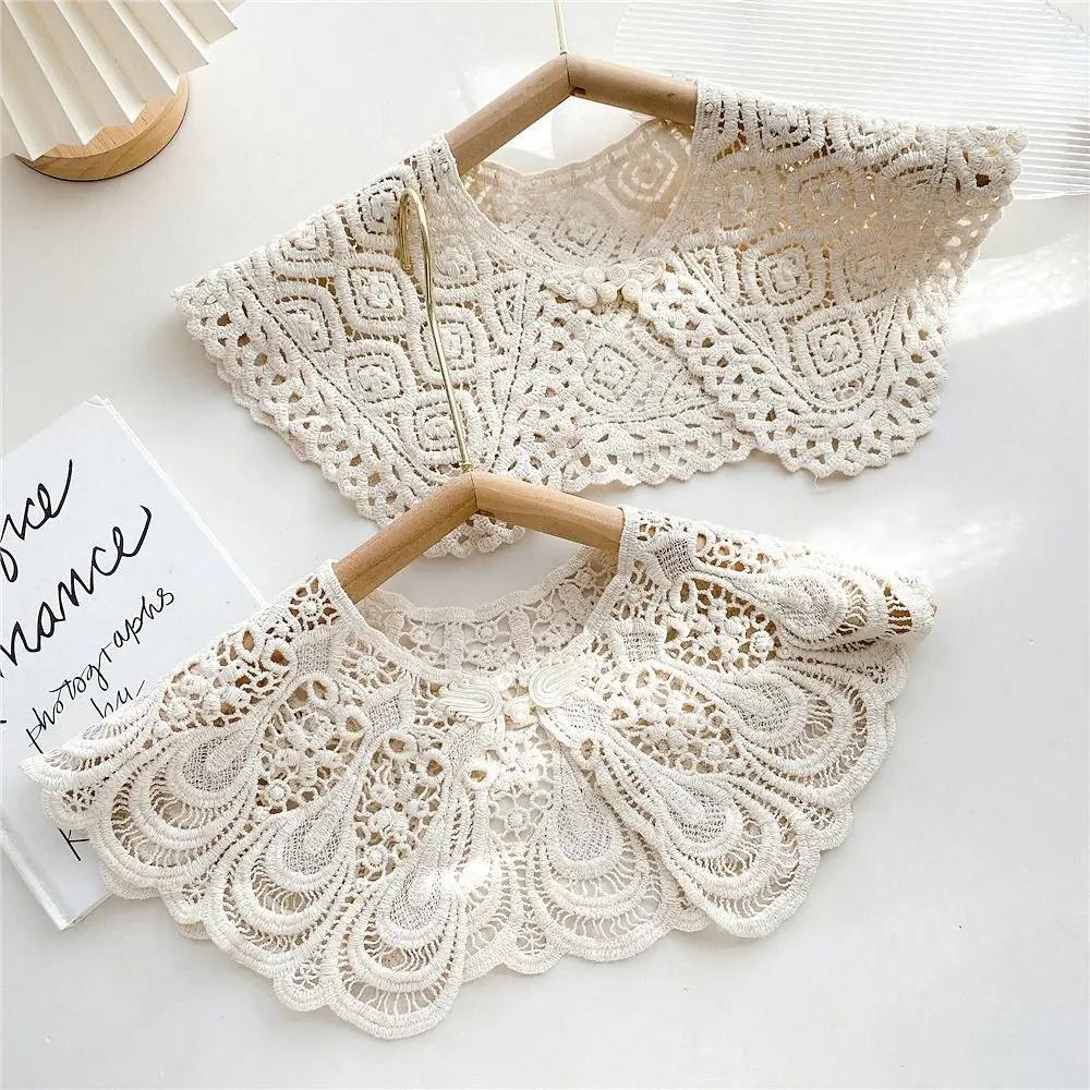 Doll Collar Lace Fake Collar Dress Decorative Shoulder Detachable Decoration Shirt Collar Round Neck Crochet Knitted Shawl