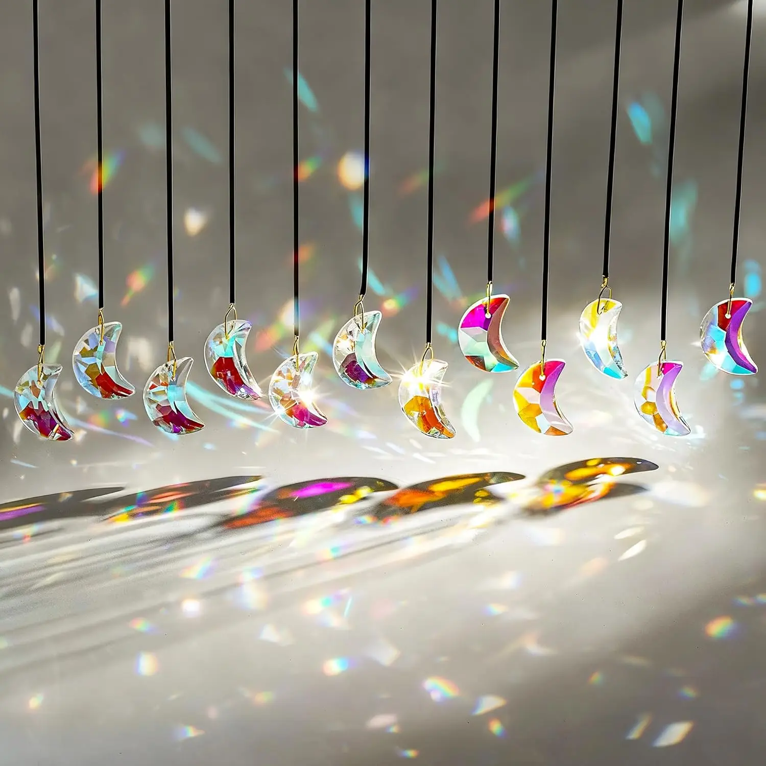 

12 шт. хрустальных призм-ловцов солнца 30 мм для окон, радужный декор для дома из стекла с эффектом AB